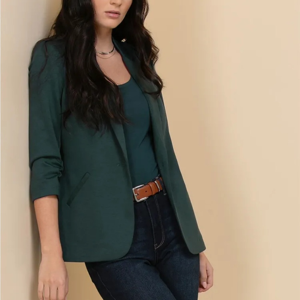 Ricki’s 3/4 Sleeve Blazer - forest green